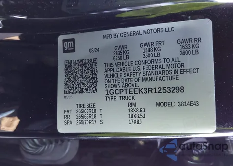 2024 Chevrolet Colorado 4Wd Trail Boss from USA, damaged, VIN 1GCPTEEK3R1253298